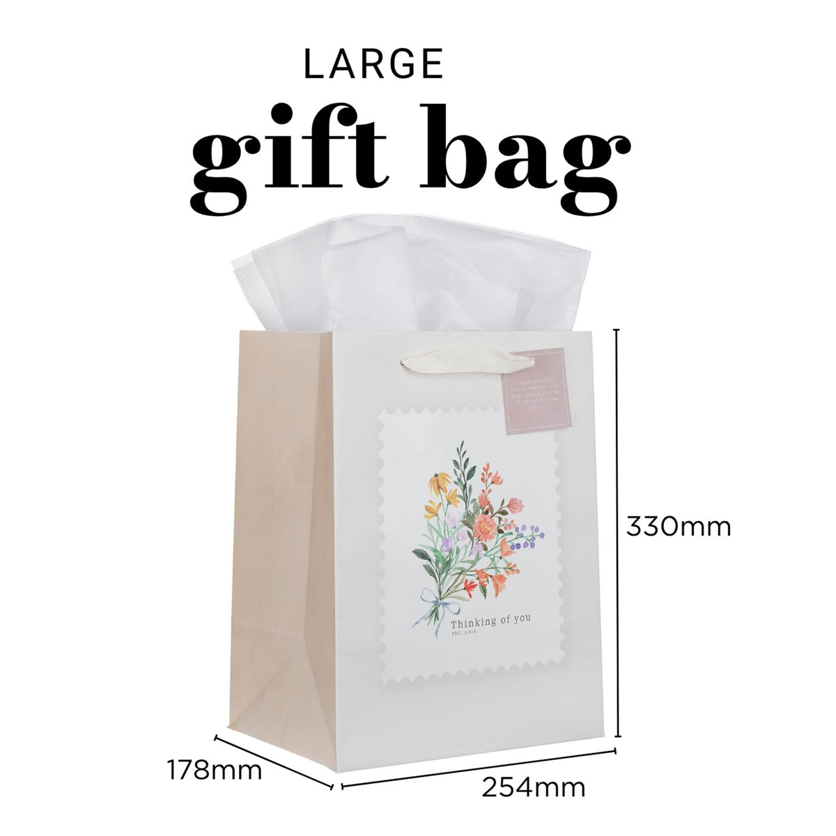 Thinking of You Portrait Gift Bag with Gift Tag