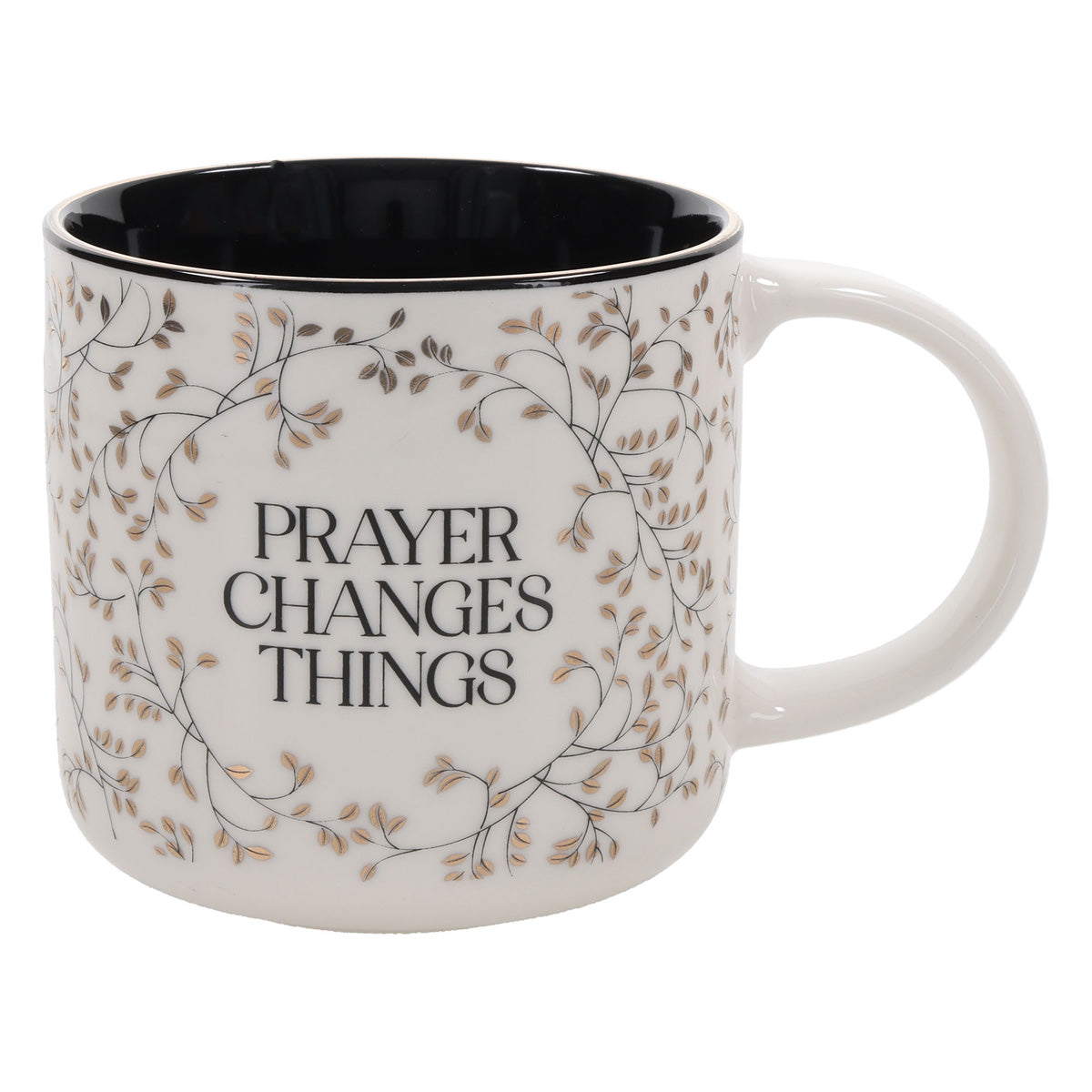 Prayer Changes Things White Ceramic Mug with Black Interior
