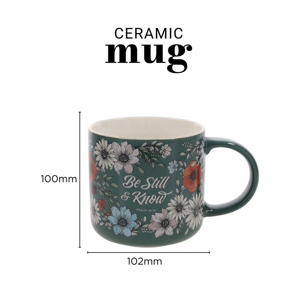 Be Still and Know Teal Ceramic Mug