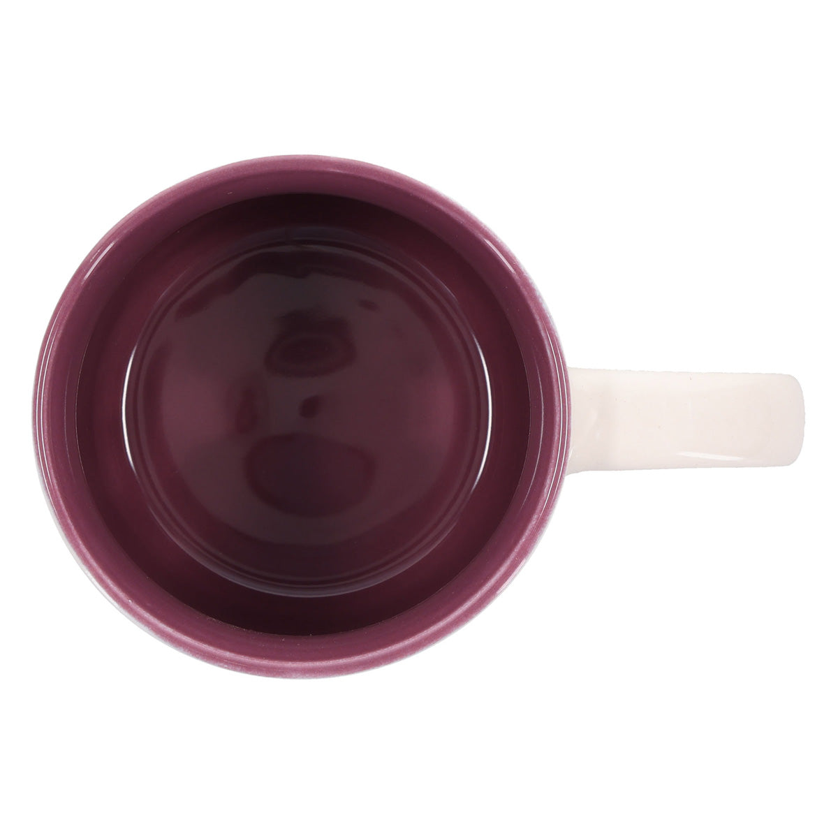 Walk by Faith White Floral Ceramic Mug with Dark Mauve Interior