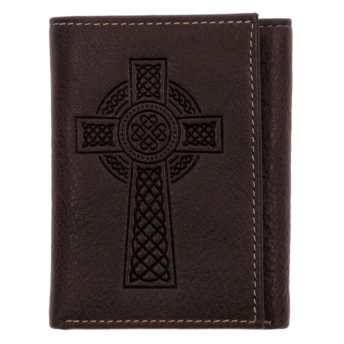 Celtic Cross Brown Genuine Leather Wallet
