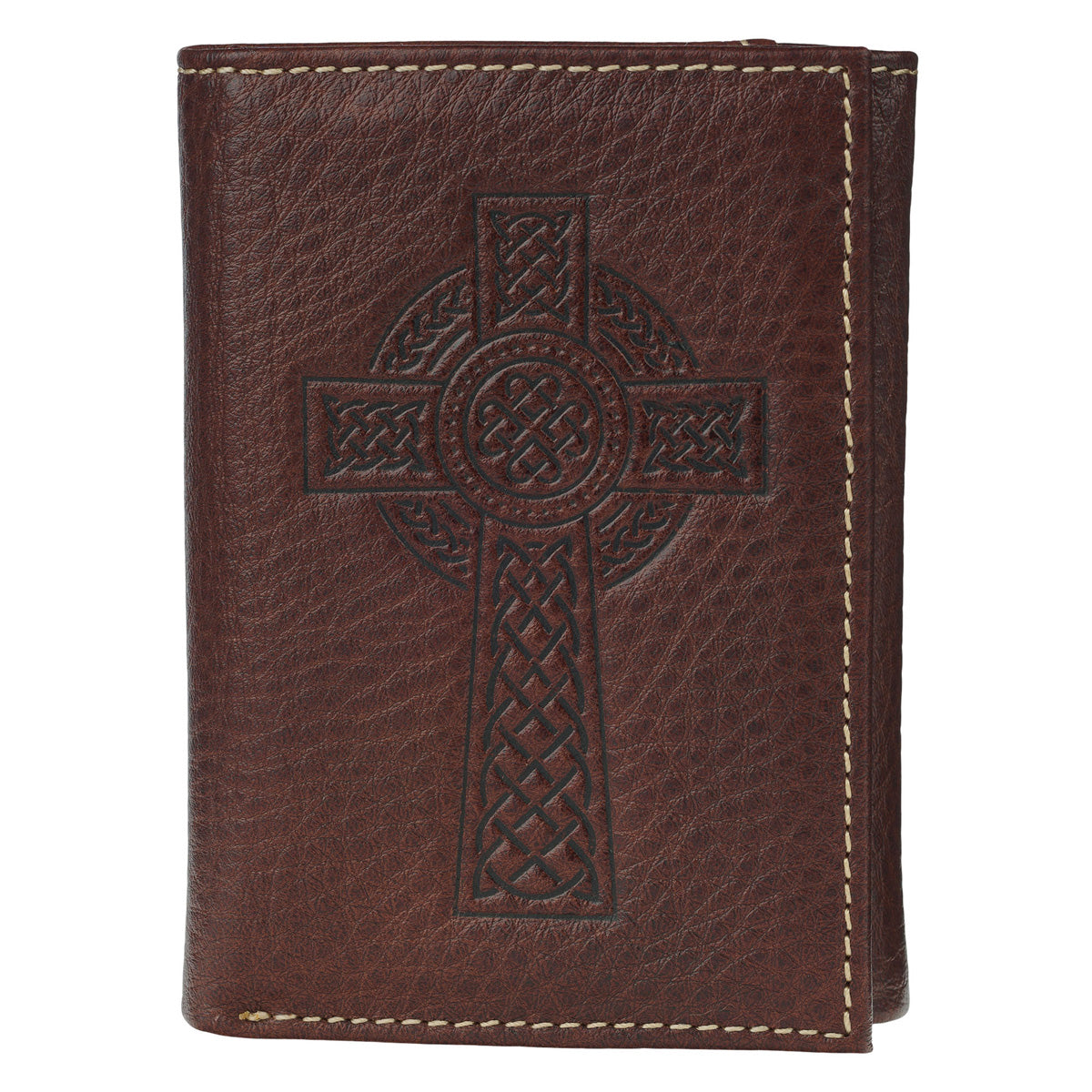 Celtic Cross Brown Genuine Leather Wallet