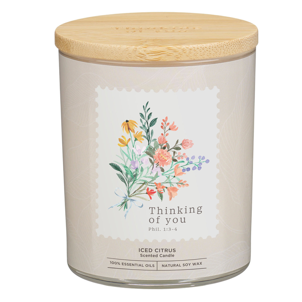 Thinking of You Vanilla and Oakmoss Scented Candle with Bamboo Lid