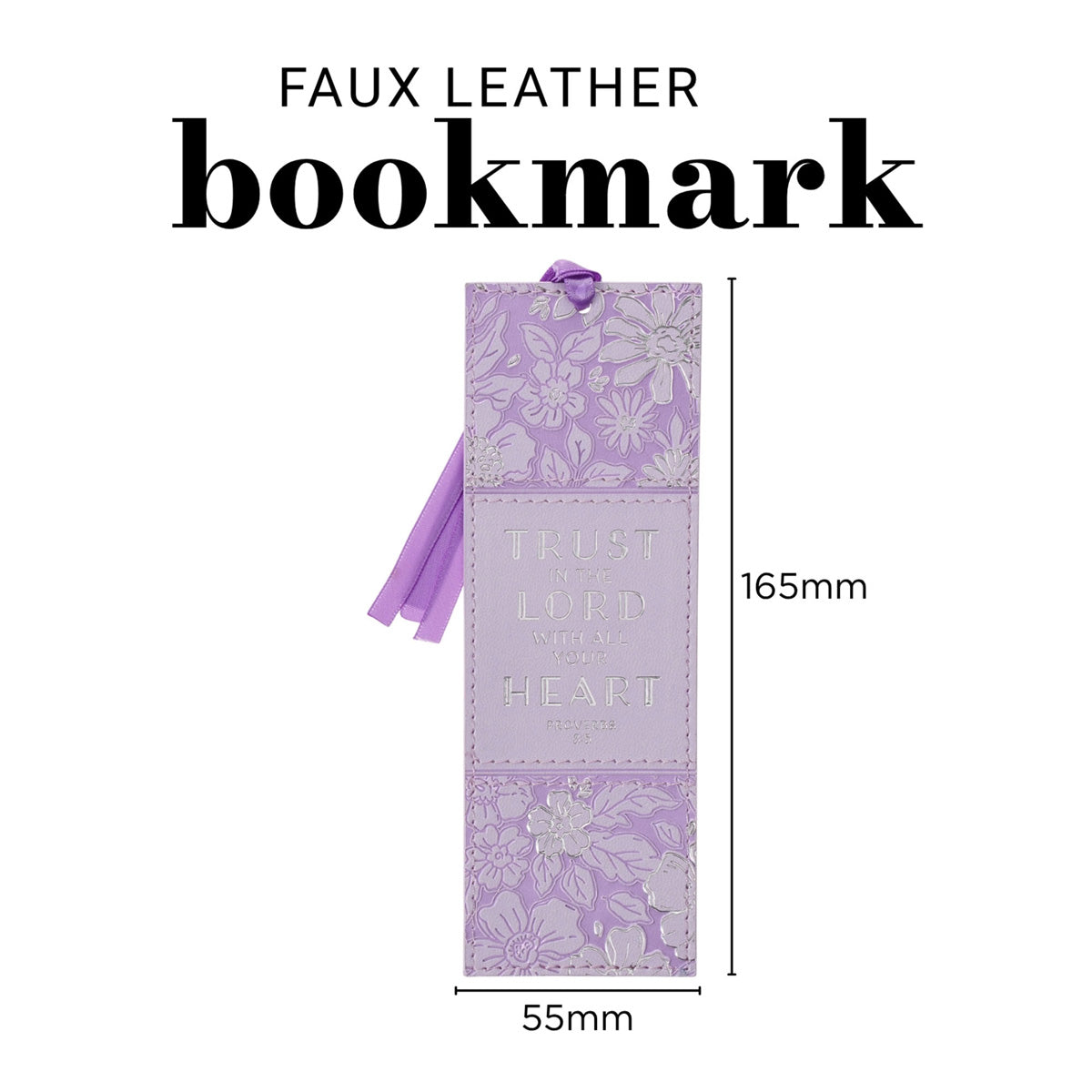 Trust in the Lord with All Your Heart Faux Leather Bookmark