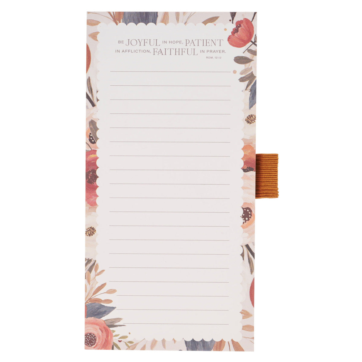Be Joyful in Hope, Patient in Affliction, Faithful in Prayer Magnetic Notepad with Pen