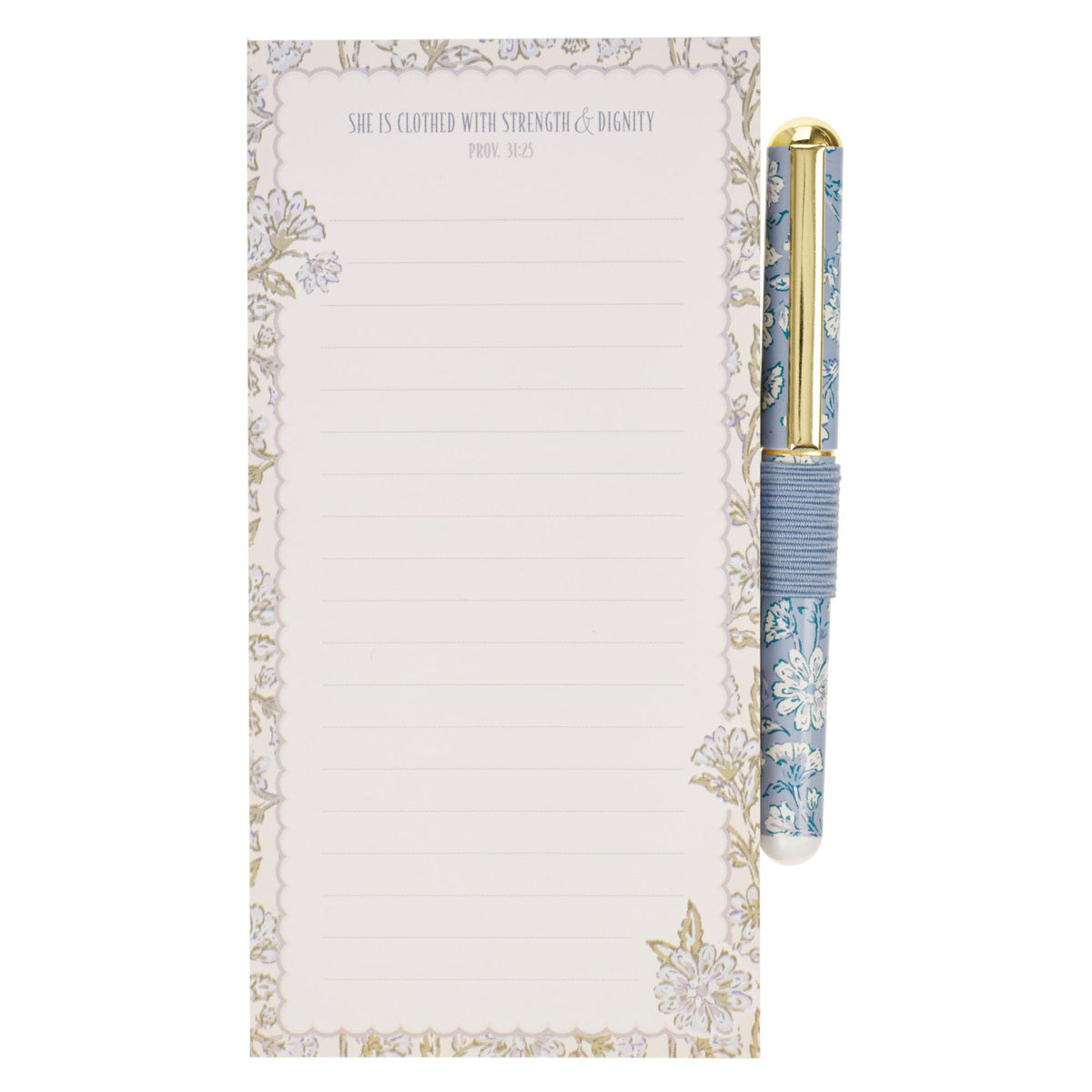 She Is Clothed with Strength and Dignity Magnetic Notepad with Pen