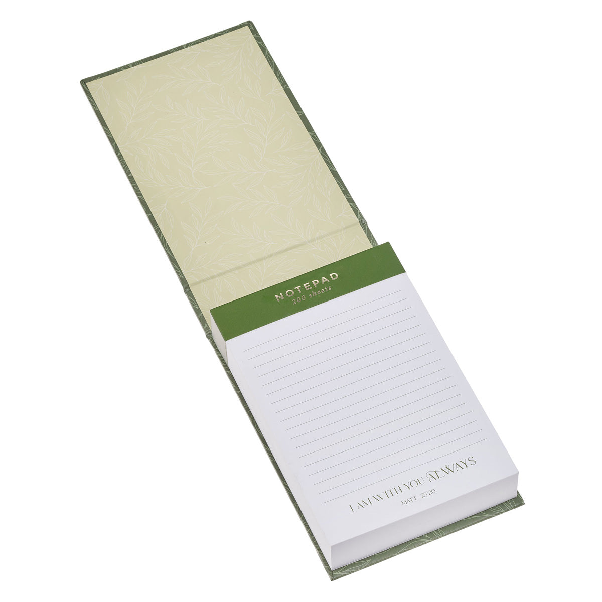 I Am with You Always Green Hardcover Notepad