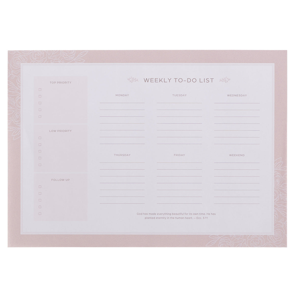 A4 Tear-Off Weekly To-Do List - Everything Beautiful