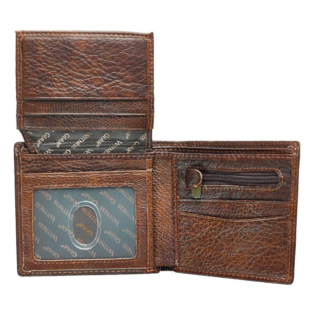 Be Strong And Courageous Brown (Genuine Leather Wallet)