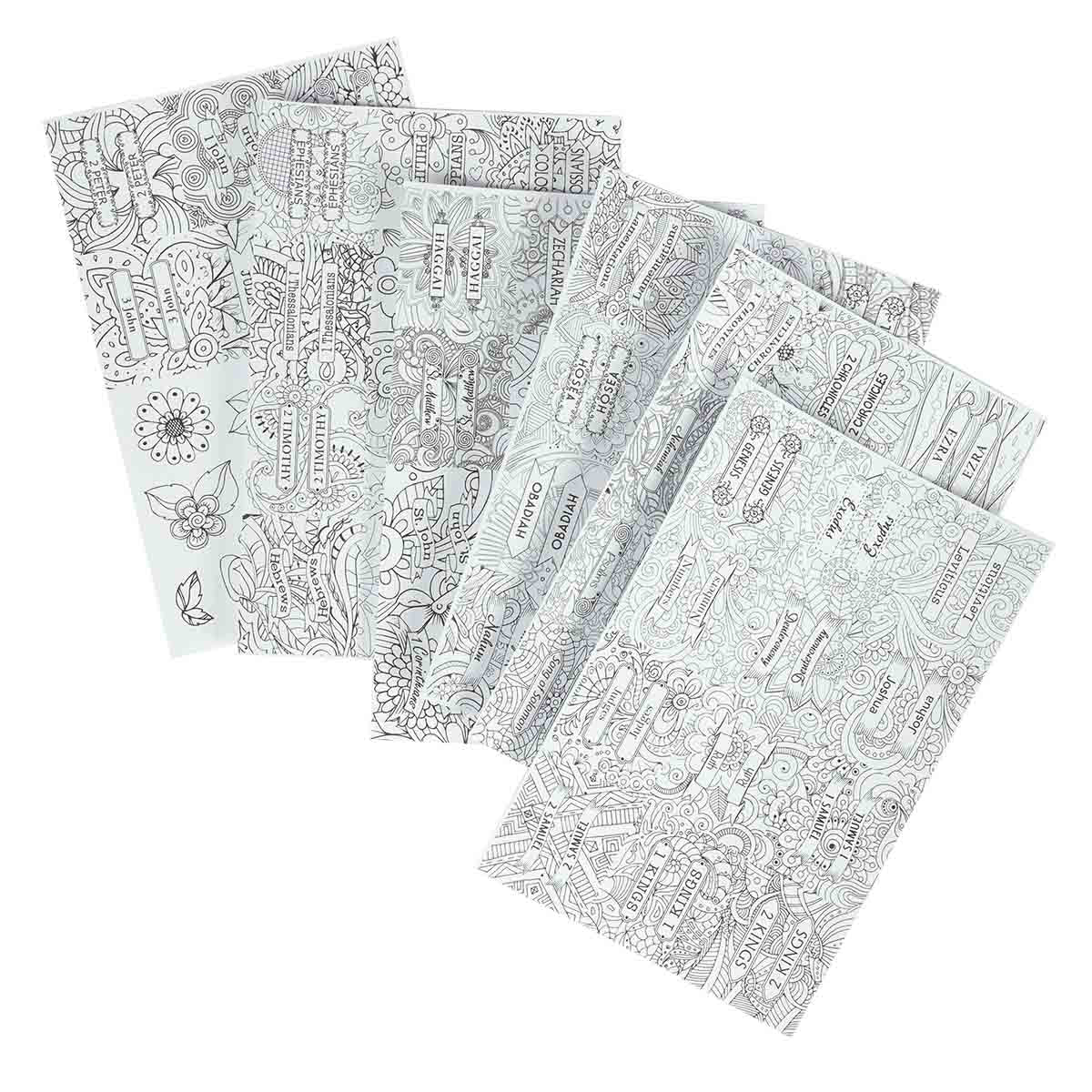 Peel And Stick Coloring Bible Indexing Tabs - Set Of 6