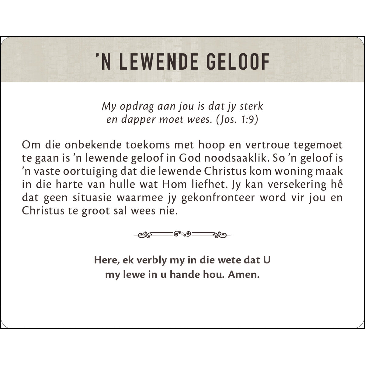 Geanker In Die Woord Afrikaans Prayer Cards In Tin