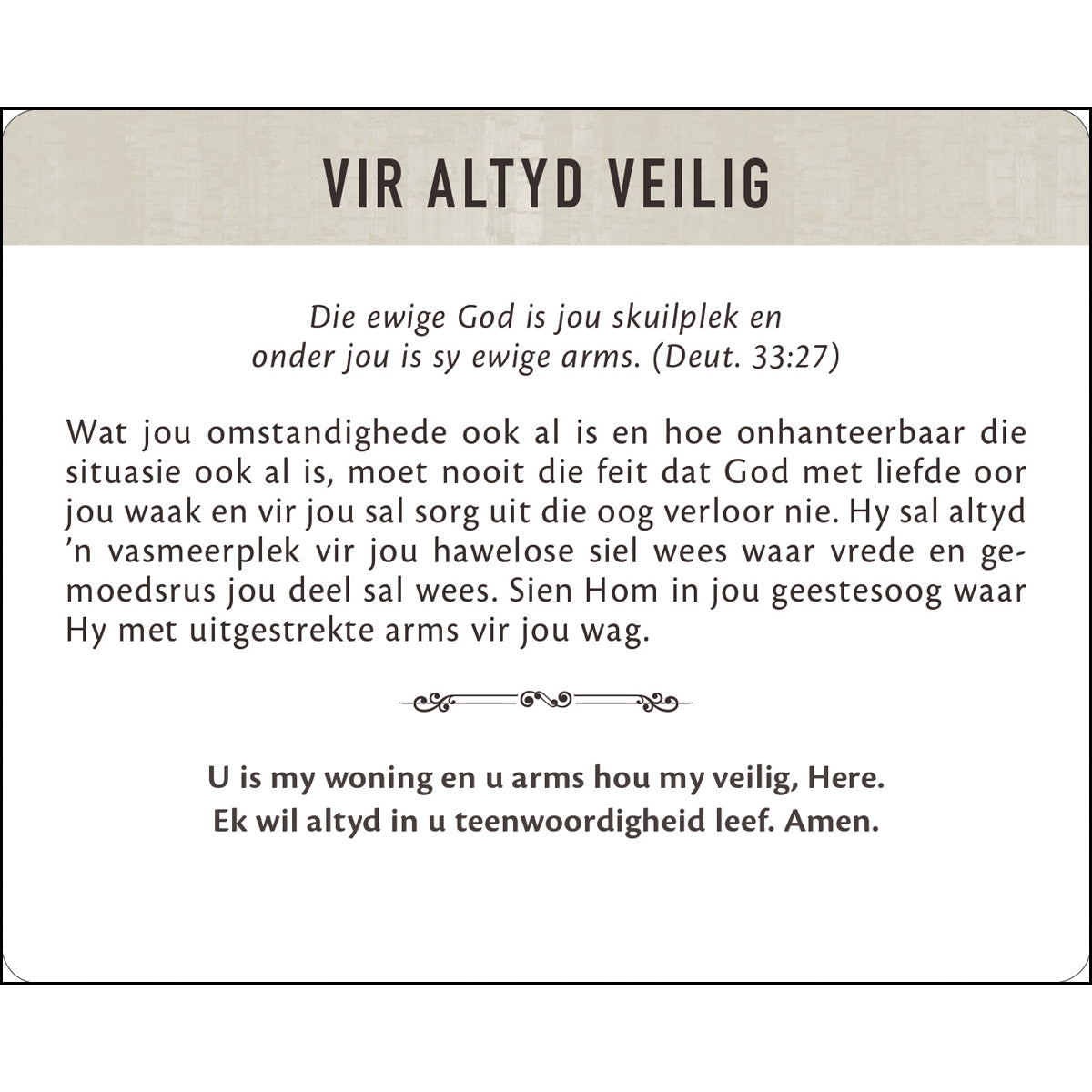 Geanker In Die Woord Afrikaans Prayer Cards In Tin