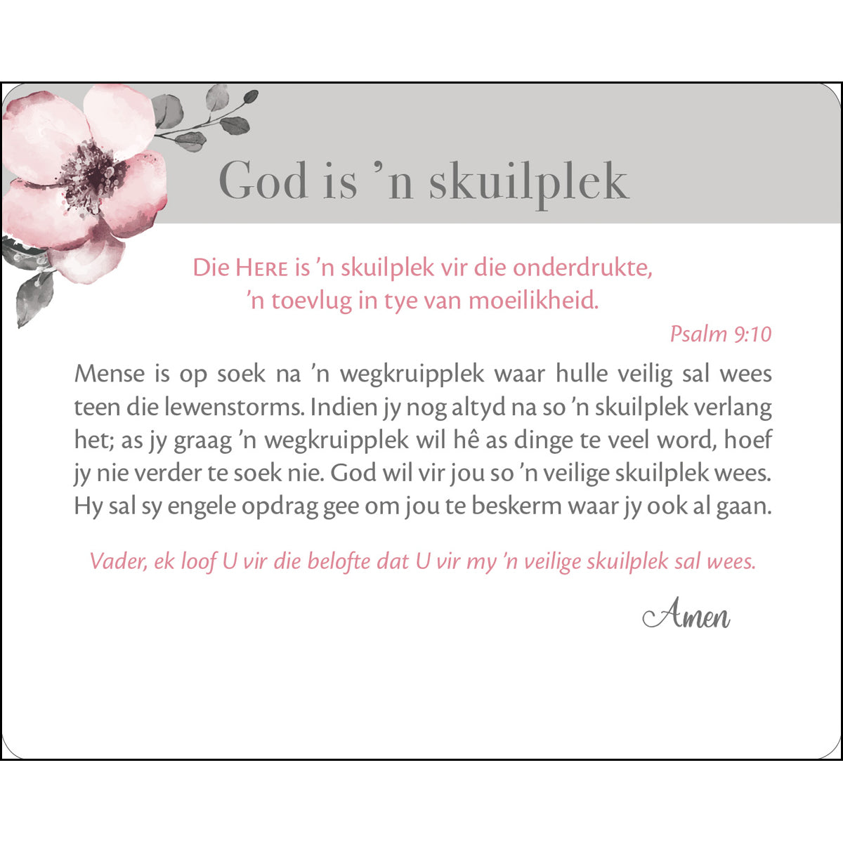 Vreugde In Sy Teenwoordigheid Afrikaans Cards In Tin