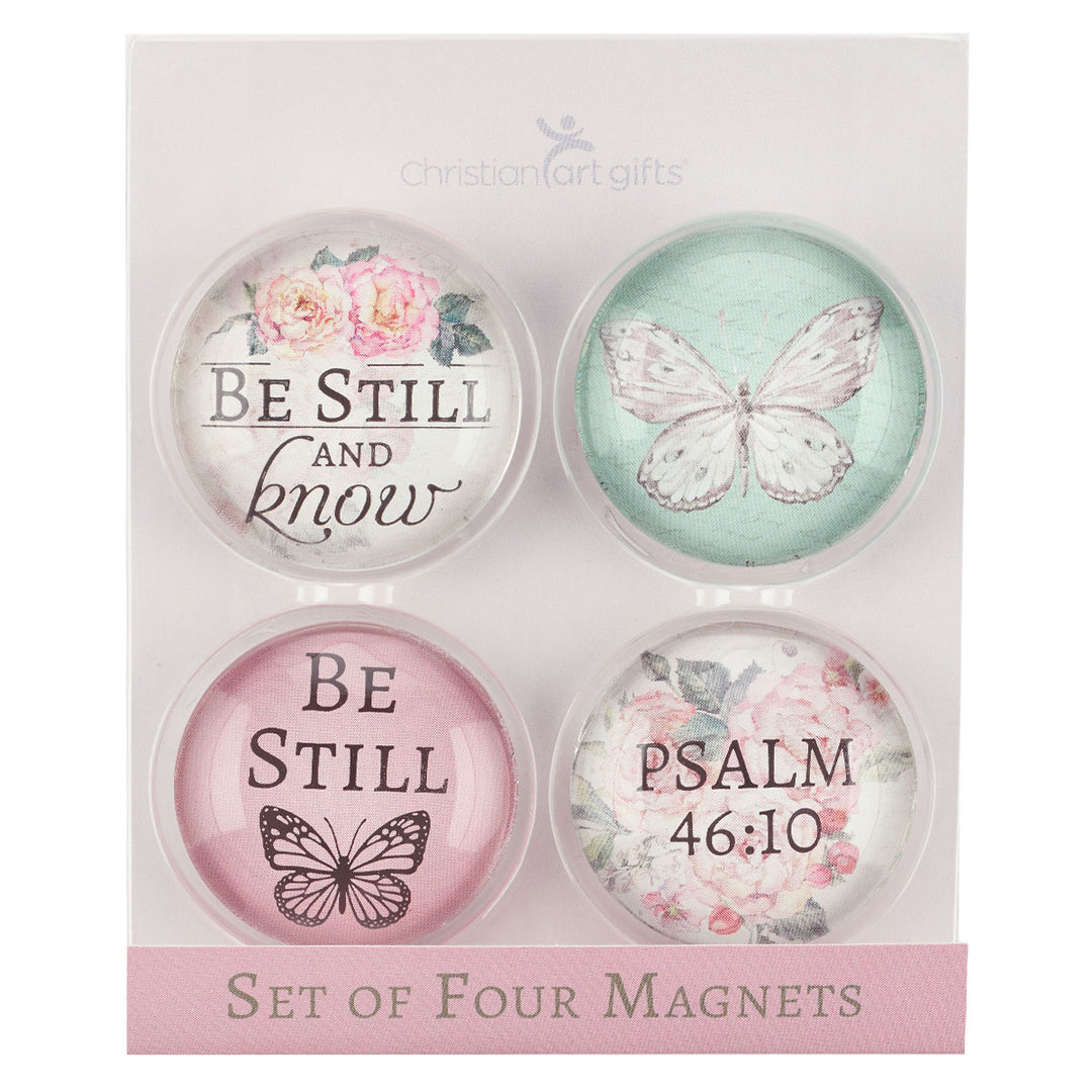 Be Still And Know Butterfly (Set Of 4)(Magnet Set)