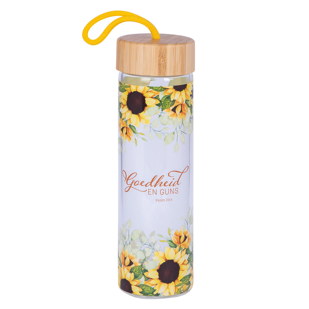 Goedheid En Guns Glass Water Bottle