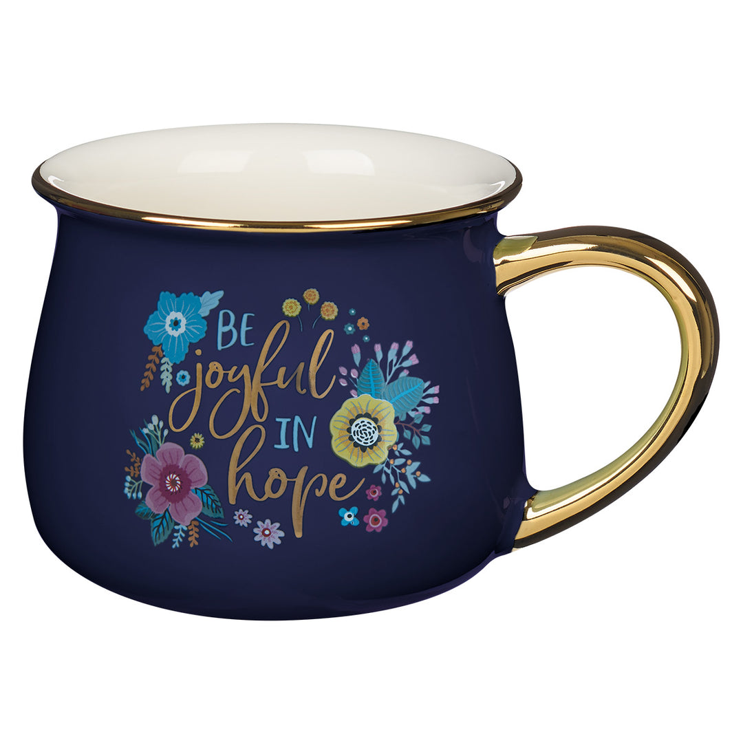 Be Joyful In Hope Navy Multi Color Ceramic Mug