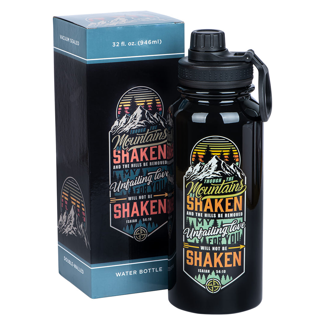 Though The Mountains Be Shaken Stainless Steel Water Bottle - Isaiah 54:10