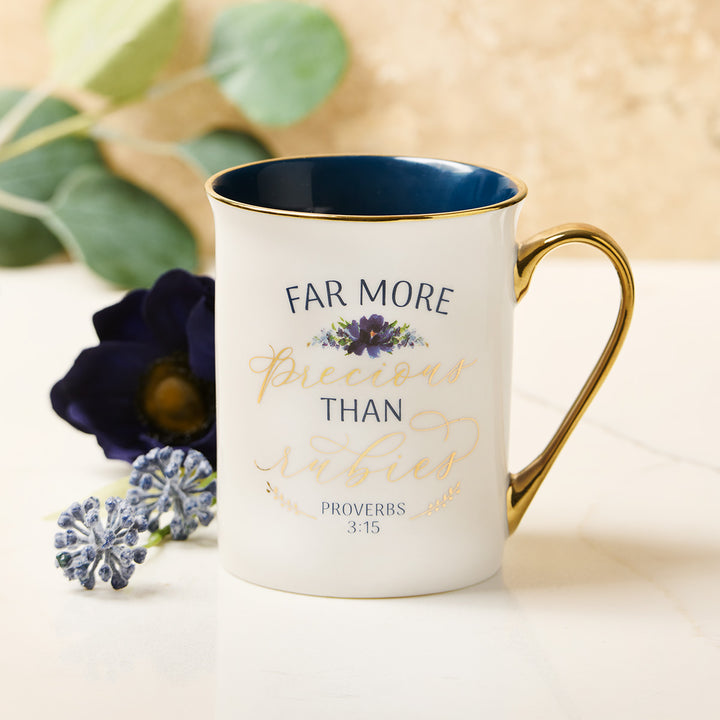 Far More Precious Than Rubies Ceramic Mug - Proverbs 3:15