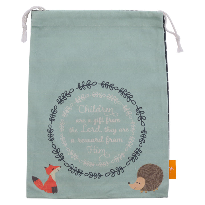 Children Are A Gift From The Lord Large Cotton Drawstring Bag - Ps. 127:3
