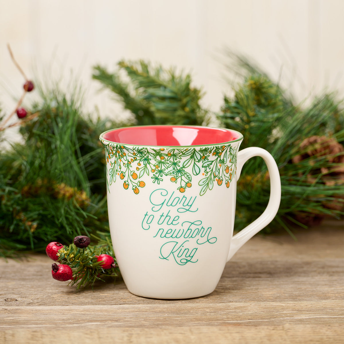 Glory To The Newborn King Red Interior Ceramic Mug