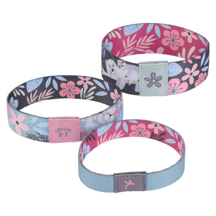 Give All Your Worries And Cares To God (Pack Of 3)(Elastic Wristbands)