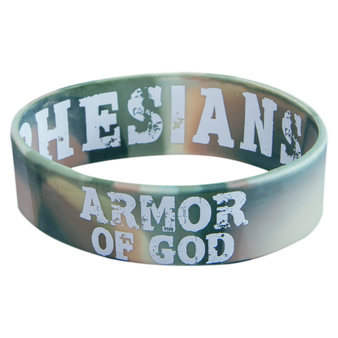 Armor Of God Green Silicone Wristband - Ephesians 6:11