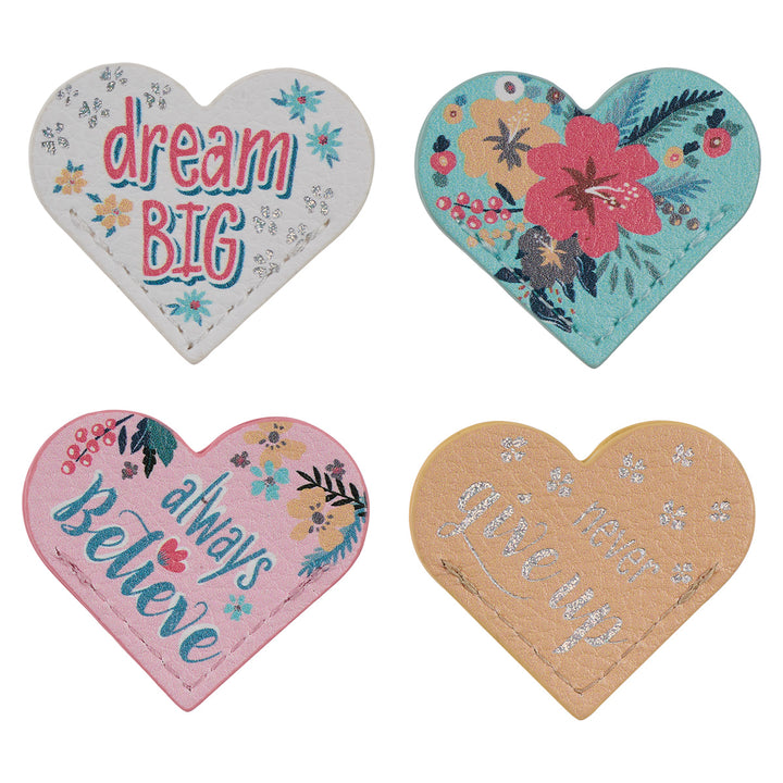 Heart Dream Big Corner Bookmark (Set Of 4)(Faux Leather Pagemarker)