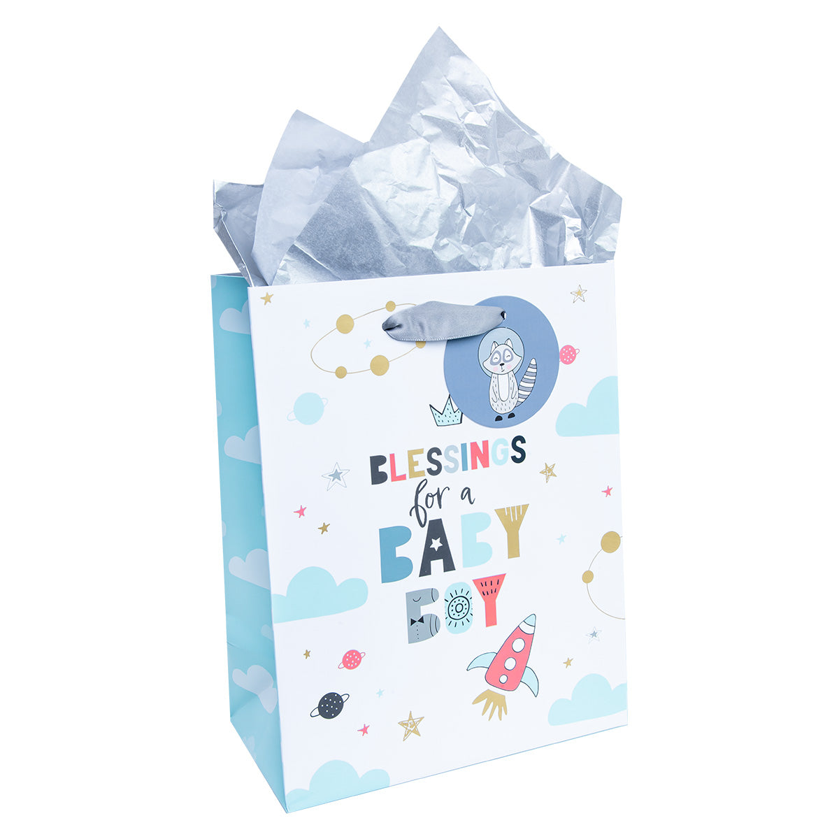 Blessings For A Baby Boy Medium Gift Bag With Gift Tag