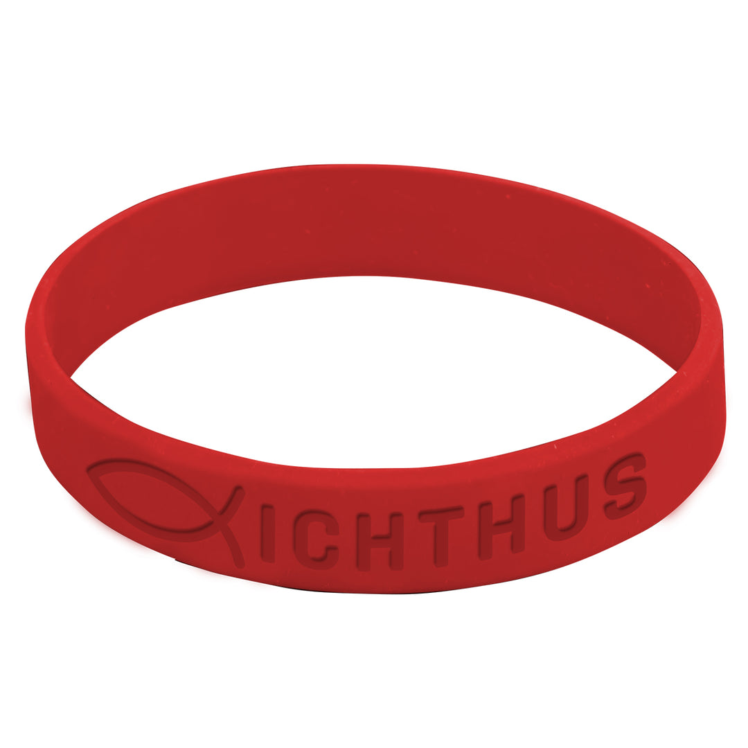 Ichthus Red Silicone Wristbands