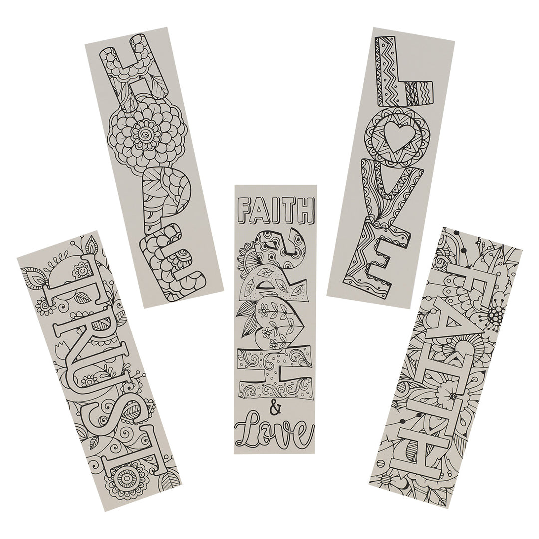 Faith Set Of 5 Coloring Bookmarks