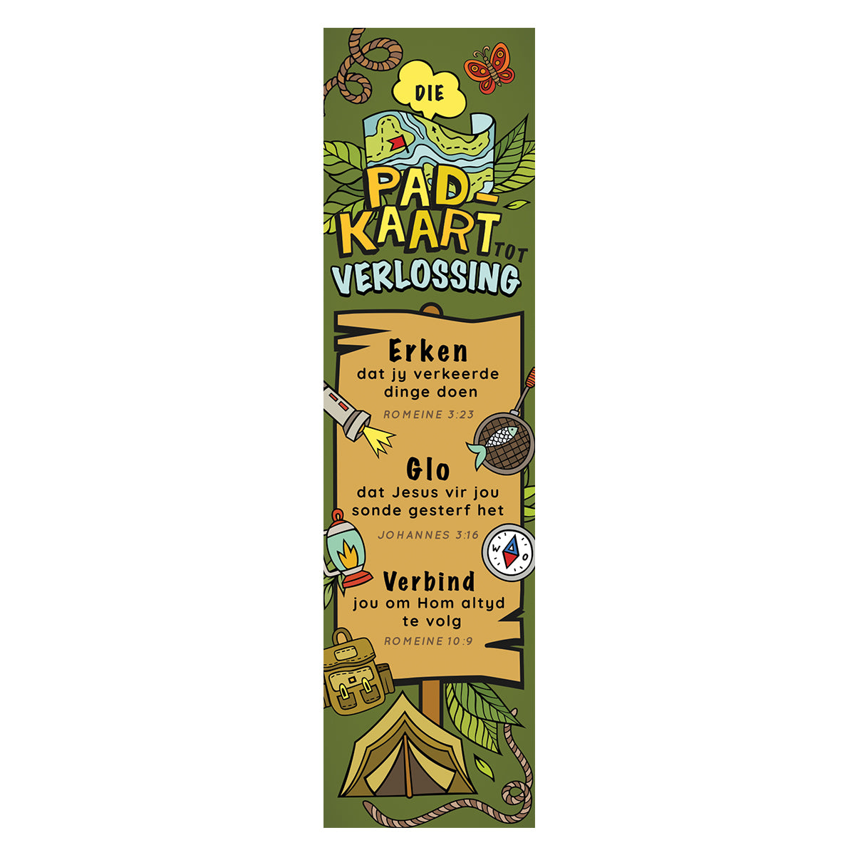 Die Padkaart Tot Verlossing Pack Of 10 Sunday School Bookmark - Romans 10:9