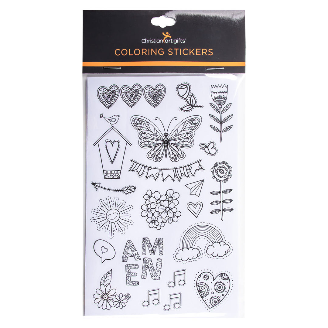 Coloring Stickers For Bible Journaling Set Of 6 Sticker Sheets