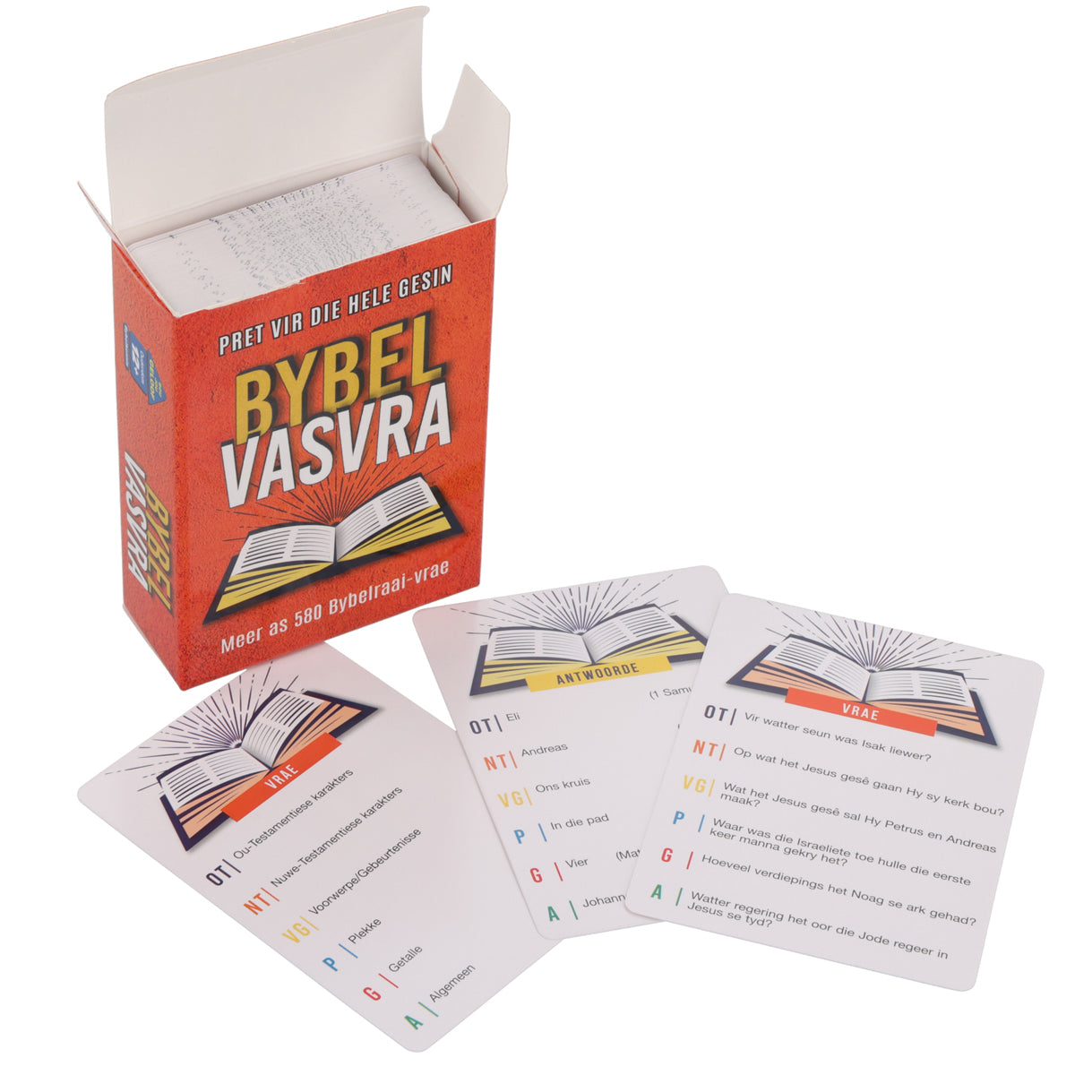 Bybel-Vasvra - Meer As 580 Bybelraai-Vrae Kaartspeletjie