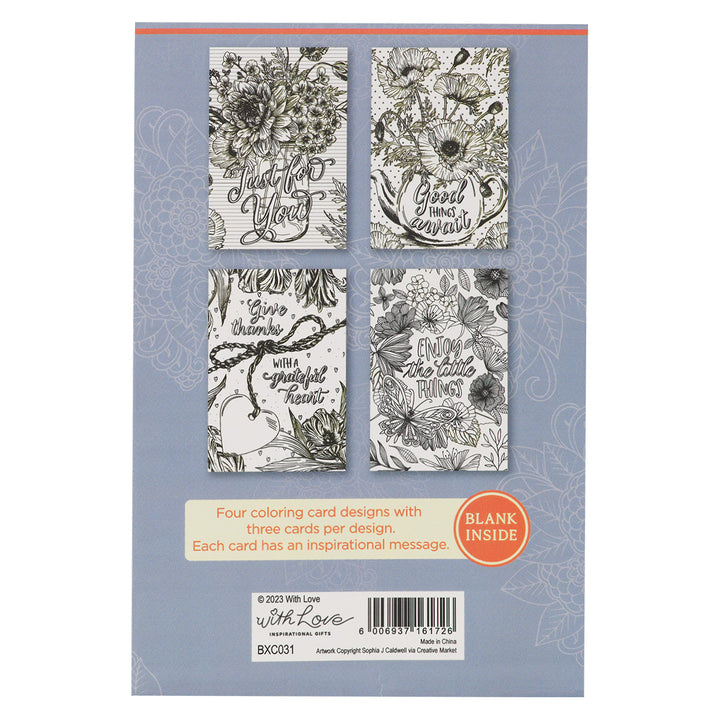 Just For You Coloring Greeting Card Set With Envelopes