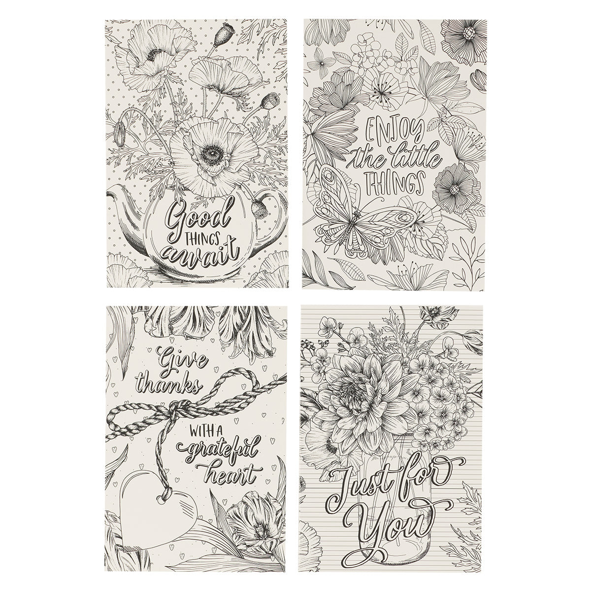 Just For You Coloring Greeting Card Set With Envelopes