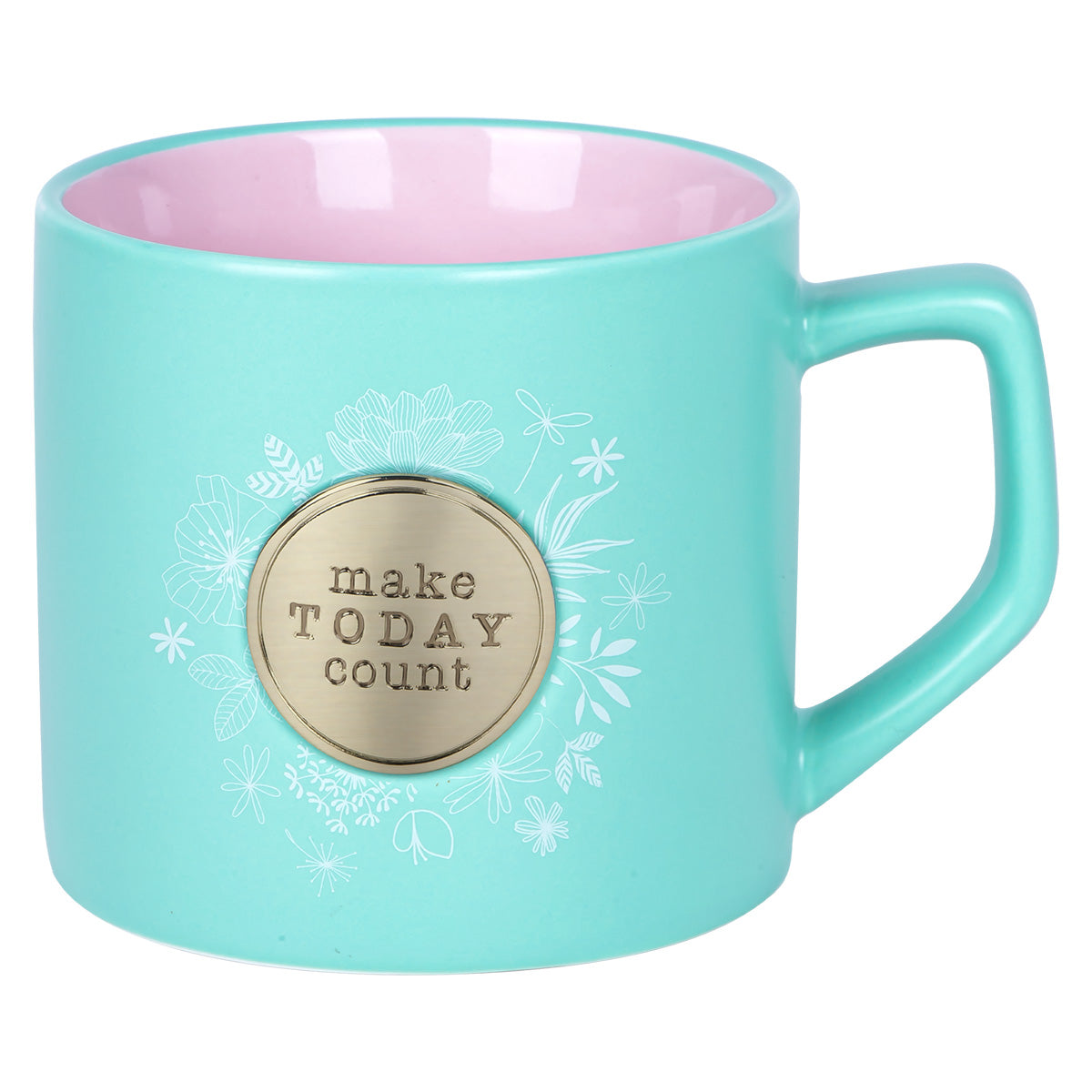 Make Today Count Ceramic Mug With Metal Badge - Psalms 118:24