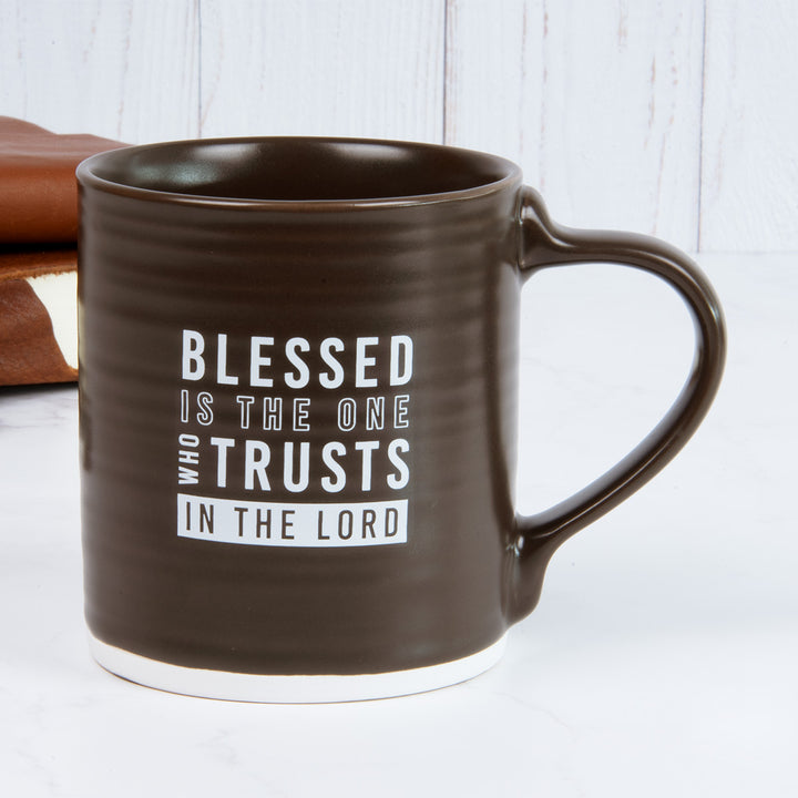 Blessed Is The One Who Trusts In The Lord Brown Ceramic Mug - Jeremiah 17:7