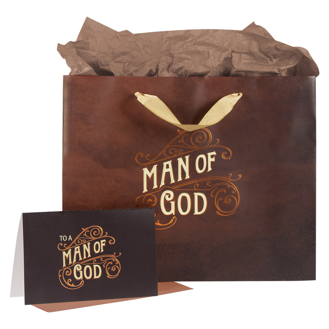 Man Of God Large Landscape Gift Bag With Card