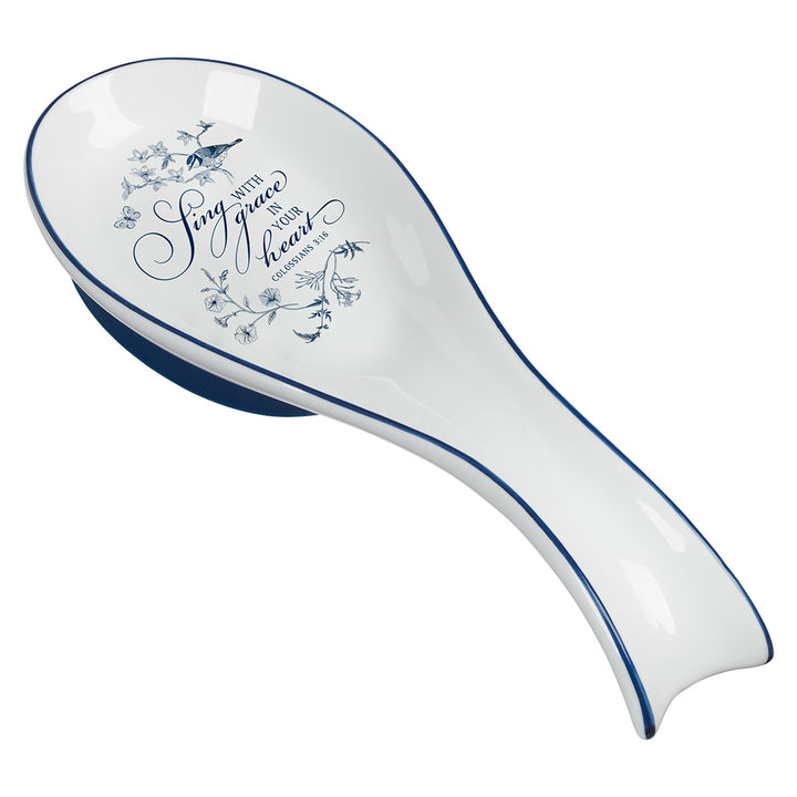Sing With Grace In Your Heart Ceramic Spoon Rest - Colossians 3:16