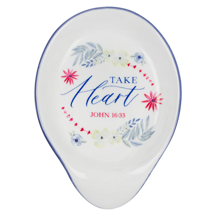 Take Heart Ceramic Spoon Rest - John 16:33