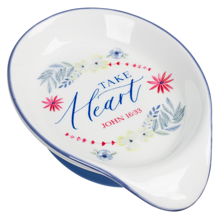 Take Heart Ceramic Spoon Rest - John 16:33