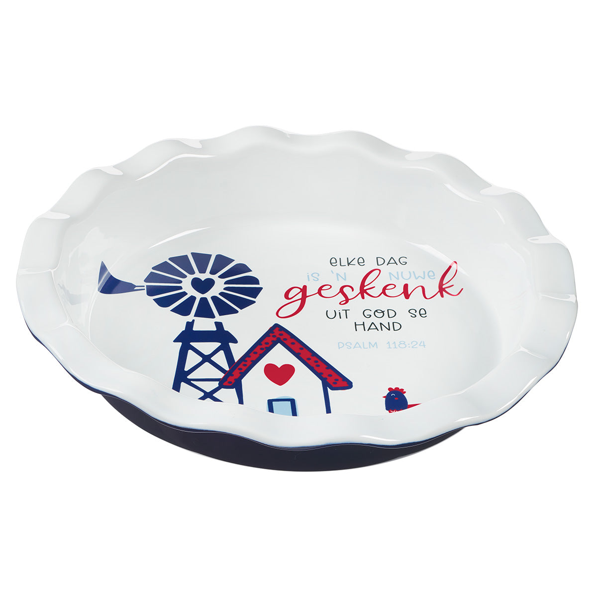 Elke Dag Is 'n Nuwe Geskenk Uit God Se Hand Afrikaans Ceramic Pie Plate - Psalms 118:24