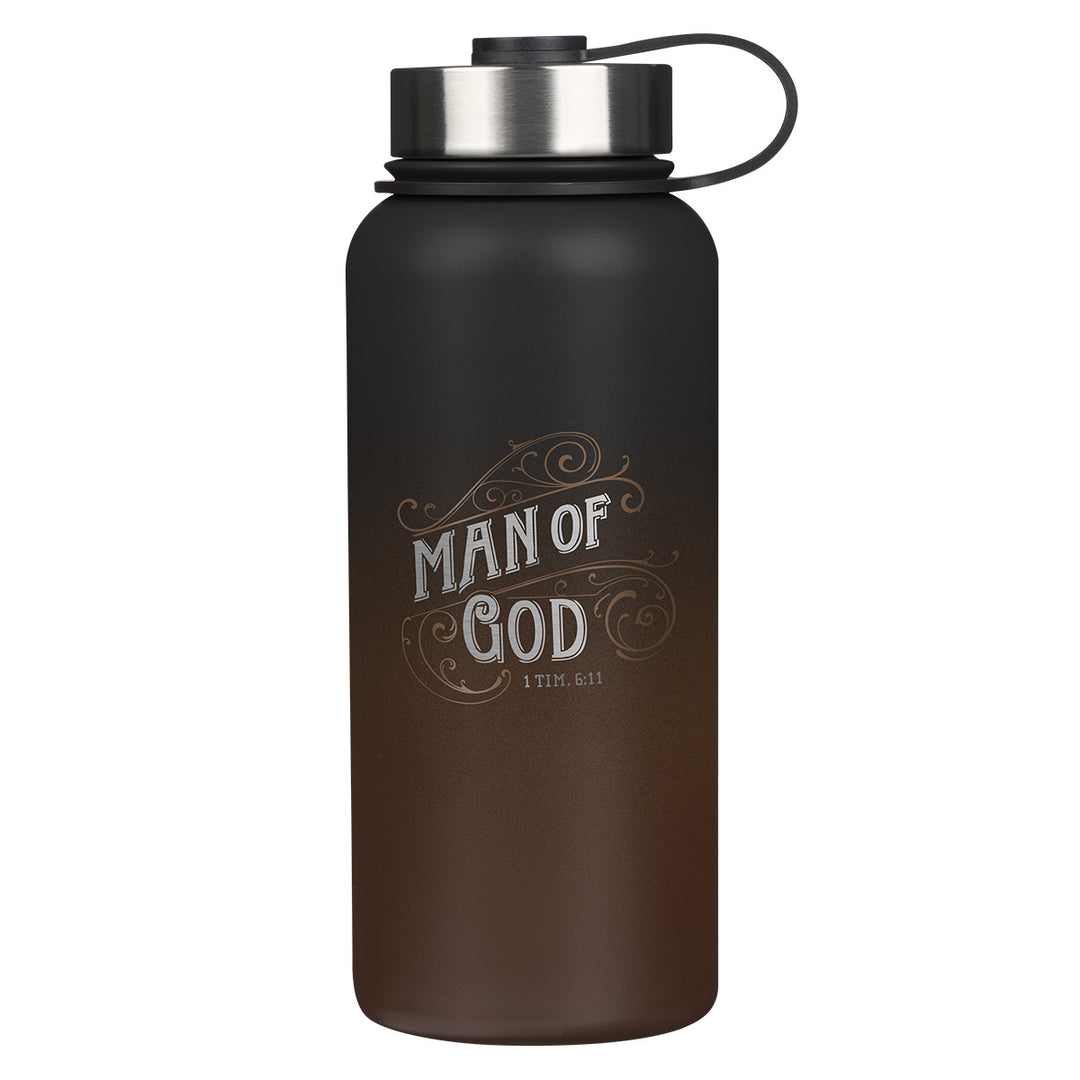 Man Of God Stainless Steel Water Bottle - 1 Timothy 6:11