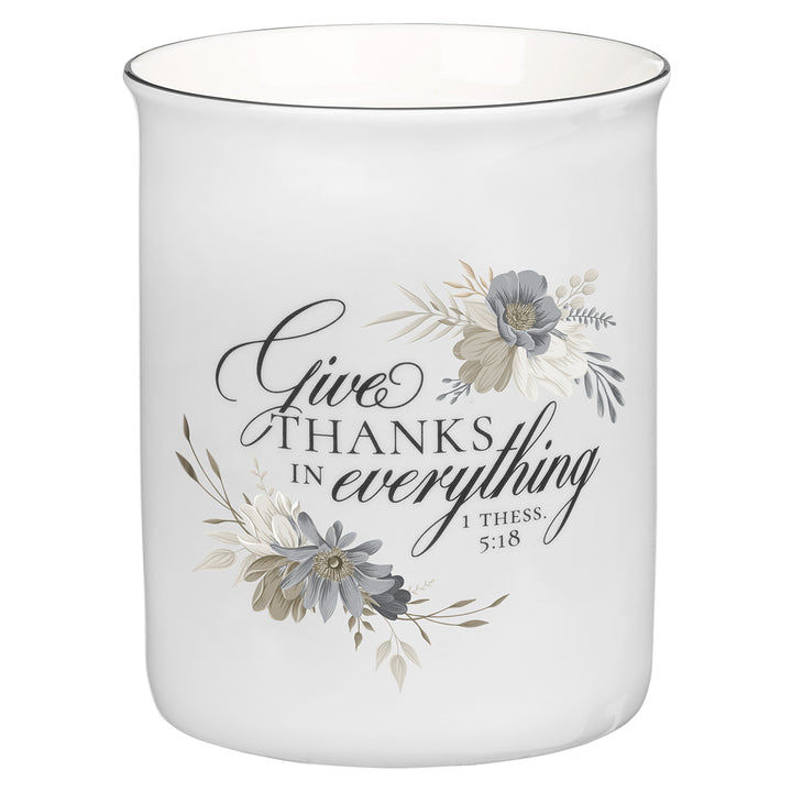Give Thanks In Everything Ceramic Utensil Holder - 1 Thessalonians 5:18