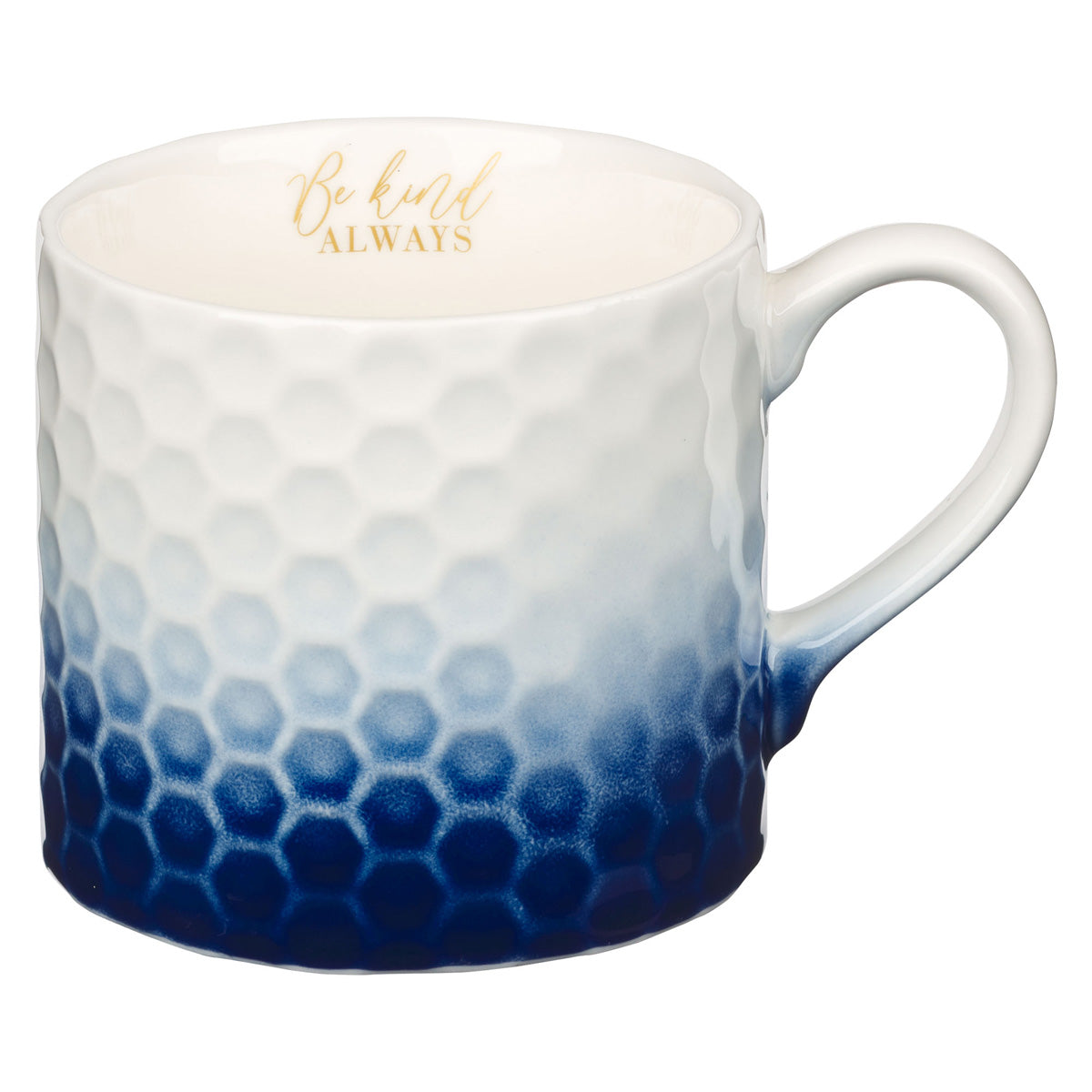 Be Kind Always White & Blue Ceramic Mug - Proverbs 16:24