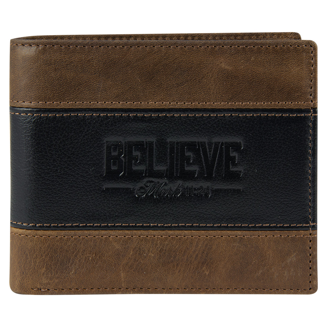 Believe Geniune Leather Wallet - Mark 11:24