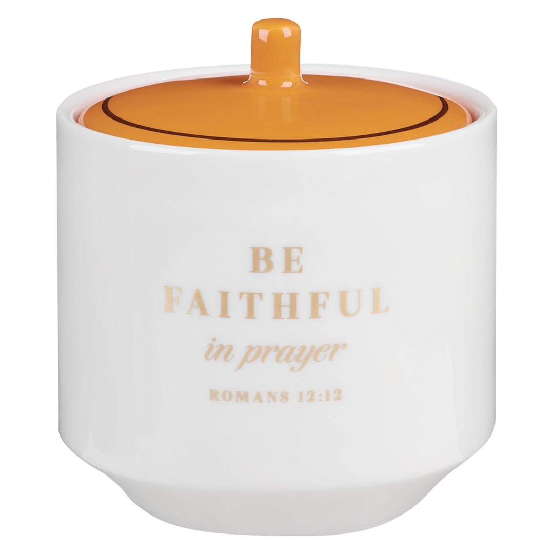 Be Faithful In Prayer Ceramic Sugar Pot - Romans 12:12