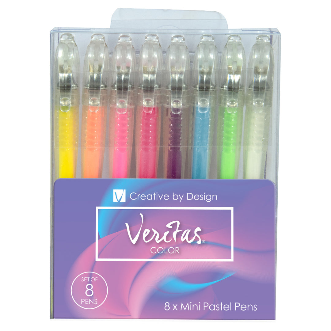 Veritas Eight Piece Mini Pastel Gel Pen Set
