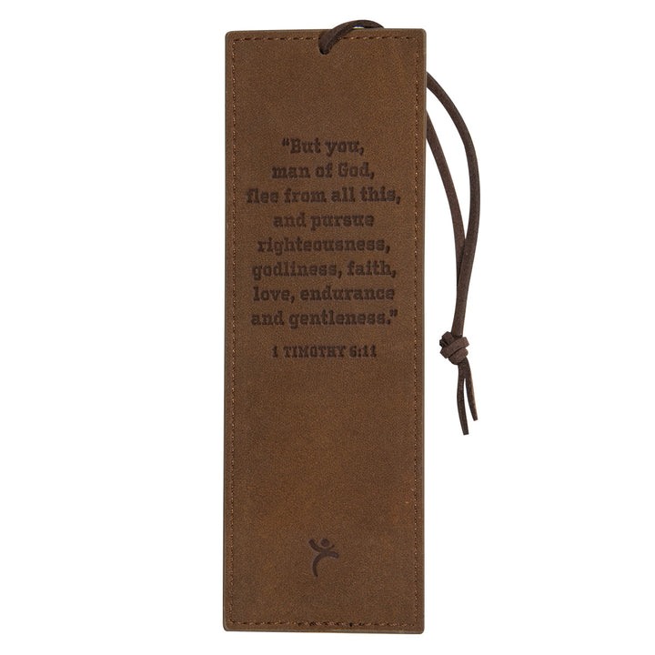 Man Of God Faux Leather Pagemarker - 1 Timothy 6:11