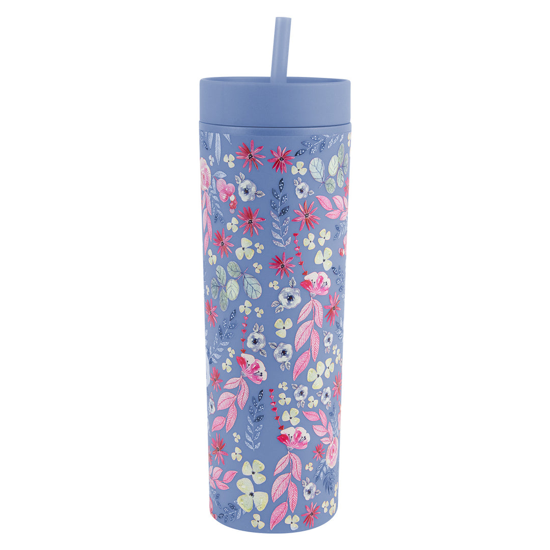 Be Strong Plastic Tumbler With Straw - Joshua 1:9